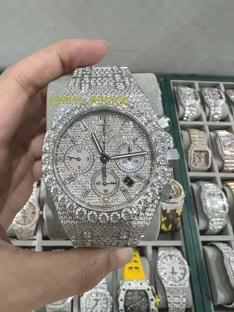Designer Mens Women Watches Men Iced Out Dia Montre AAA+ Mossanite Montre De E Moissanite Watch 0I9 Have GRA Certificate+With Box