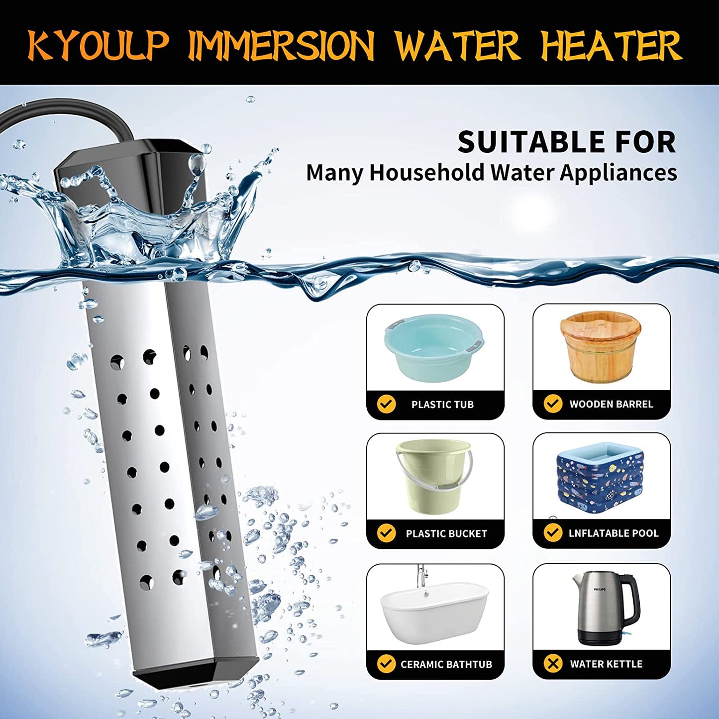 Pool Heater Pool Heater for above Ground Pool Water Heater 2000W Automatic