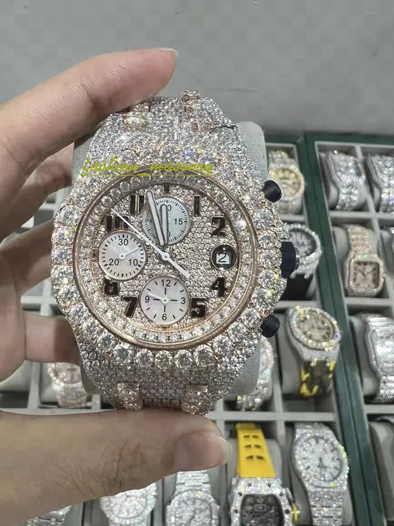 Designer Mens Women Watches Men Iced Out Dia Montre AAA+ Mossanite Montre De E Moissanite Watch 0I9 Have GRA Certificate+With Box