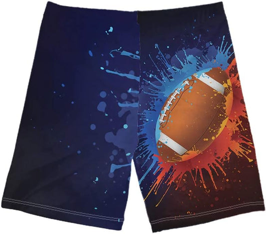 Boy'S Juniors Outdoor Water Sports Surfing Boardshorts American Football Design Swim Trunks Swimsuit 7-8 Years