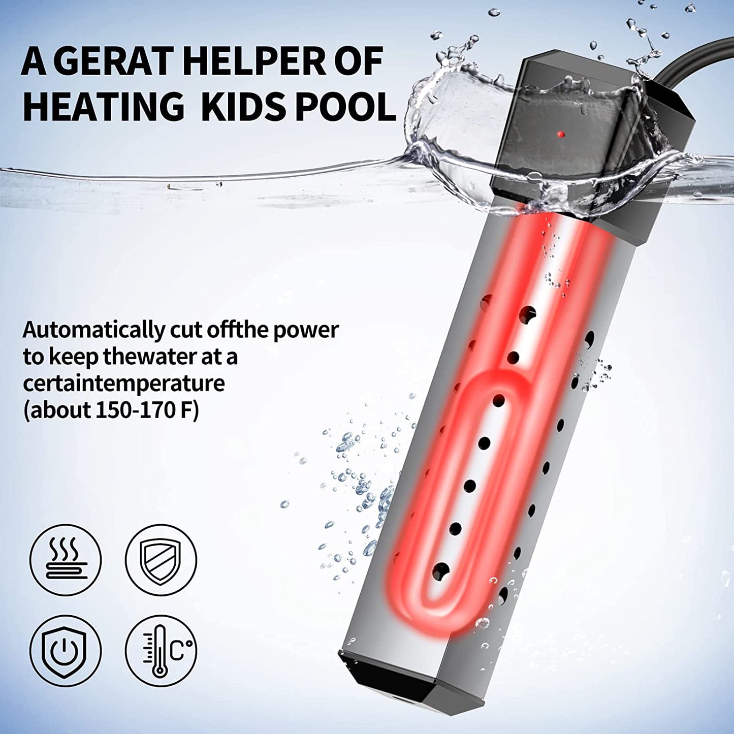 Pool Heater Pool Heater for above Ground Pool Water Heater 2000W Automatic